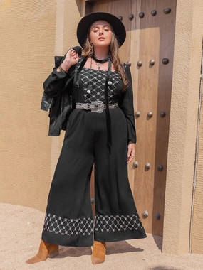 Dont Miss Hot Deals Plus Size Square Neck Jumpsuit