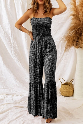 MustHave Clearance Grab the Deal Now Floral Spaghetti Strap Wide Leg Jumpsuit