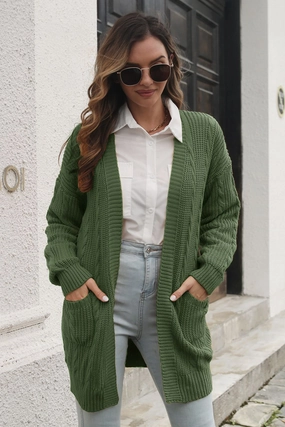 Save More Now Open Front Longline Cardigan With Pockets