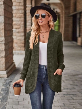 Open Front Cardigan With Pockets Limited Time Hot Deal