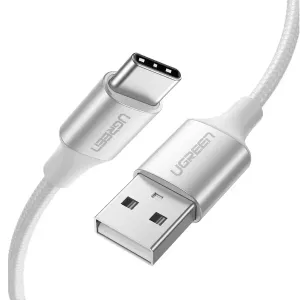 Clearance Alert Now Ugreen 60133 Usb-A 2.0 To Usb-C Cable Nickel Plating Aluminum Braid 2M - White