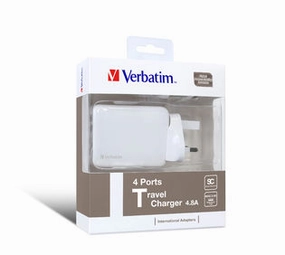Verbatim 65124 4.8A 4 Ports Traveller Charger - White Grab It Fast Hot Pick Deal