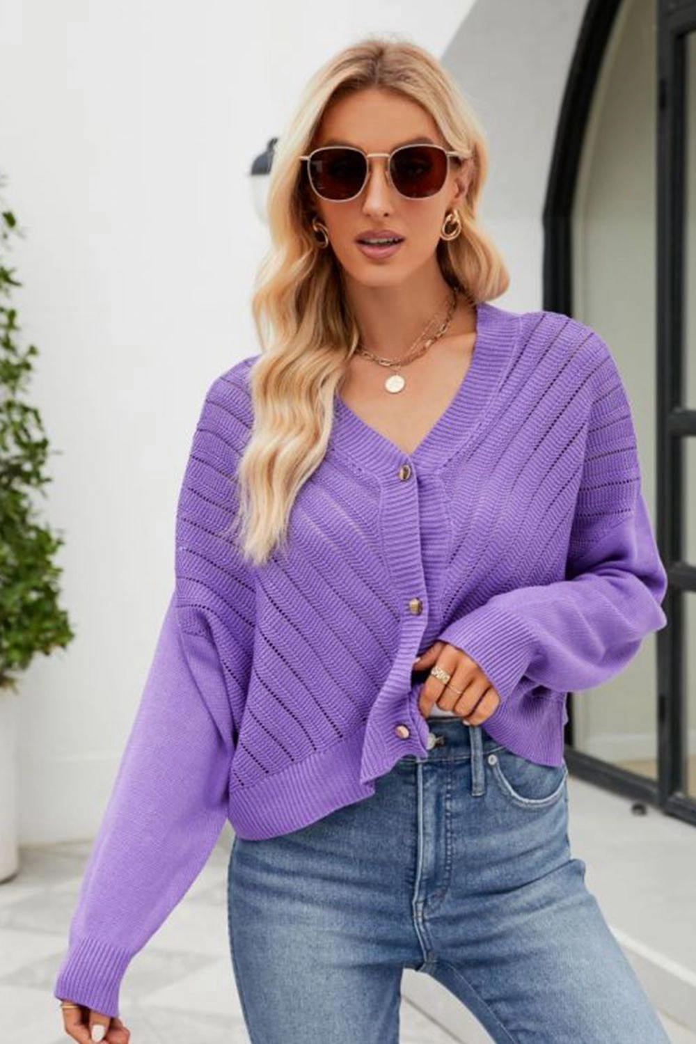 V-Neck Button Down Cardigan Trending Hot Picks Daily Deal Frenzy