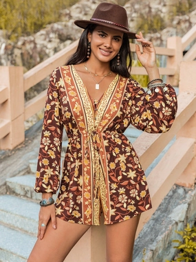 Shop the Savings Limited Stock Hot Deal V-Neck Long Sleeve Romper