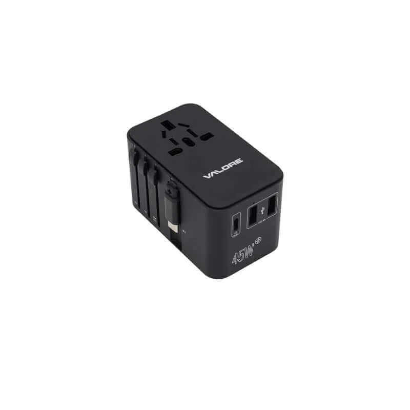 Hot Deal Alert Valore Pd45W Universal Travel Adaptor With Retractable Cable (Uta-001)