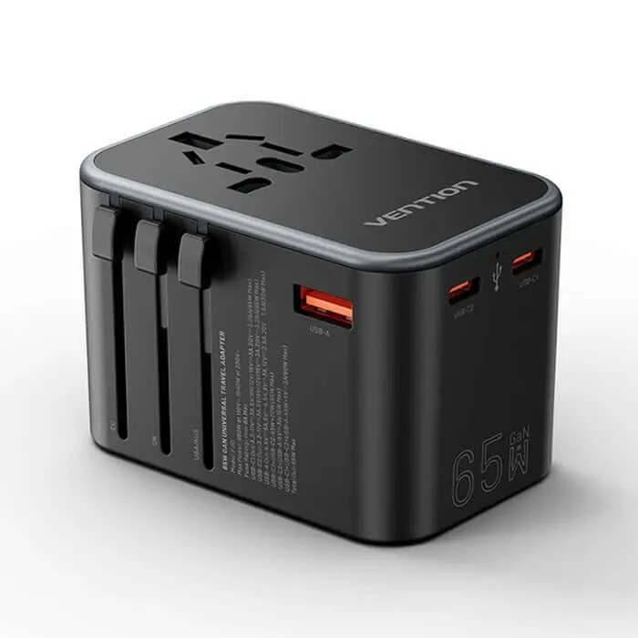 Vention 3-Port Gan Usb A/C Universal Travel Adapter Mega Discount Today