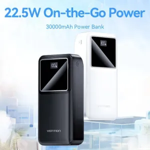Limited Stock Hot Deal Todays Mega Savings Vention 30000Mah Power Bank 22.5W
