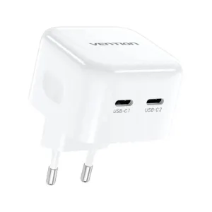MustHave Steals Vention Fbpw0 2-Port Usb-C 35W Gan Charger Eu White