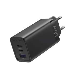 Vention Fedb0 3-Port Usb(C C A) Gan Charger (65W/30W/30W) Eu Black Today Only Hot Pick Todays Hot Pick
