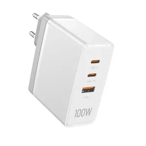 Vention Fegw0 3-Port Usb (C C A) Gan Charger (100W/100W/30W) Eu Plug White Exclusive Savings Event