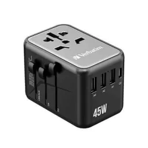 Limited Time Hot Deal Mega Sale Now Verbatim 32123 5 Port 45W Universal Travel Adapter