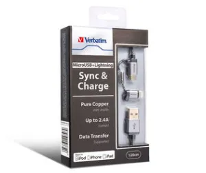 Verbatim 64828 120Cm Metallic 2-In-1 Cable - Black Online Deal Frenzy Hot Savings Alert
