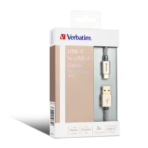 Verbatim 65216 30Cm Sync &Amp; Charge Usb-C To Usb-A Cable - Gold Dont Miss Big Savings
