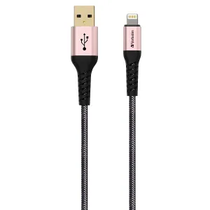 Shop Grab Offer Unmissable Deal Today Verbatim 65858 Lightning Cable With Kevlar 120Cm Rose Gold
