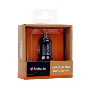 Dont Miss This Deal Special Deal Frenzy Verbatim Dual Output 4.8A Car Charger - Black