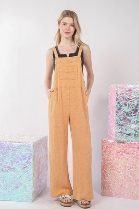 Very J Texture Washed Wide Leg Overalls Trending Today Steal
