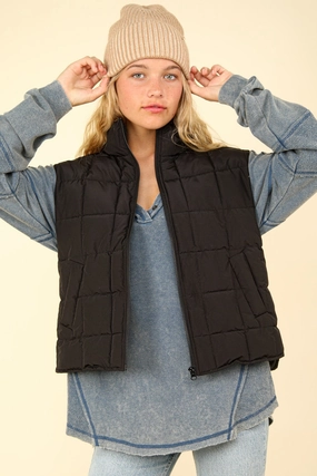 Very J Zip Up Puffer Padded Warm Vest Big Savings Today Shop Hot Picks