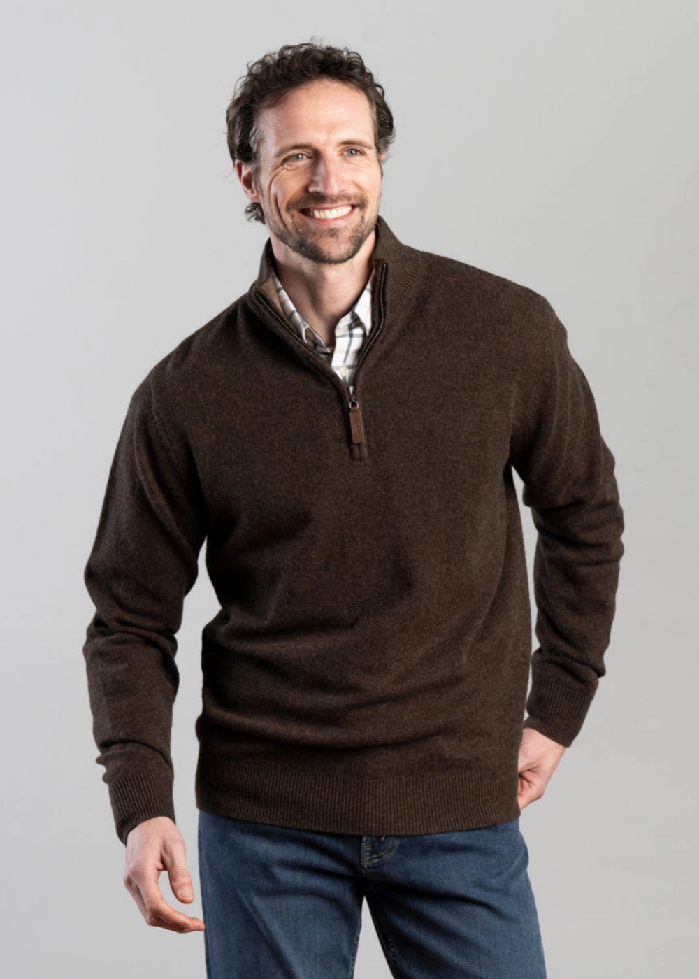 Lewis Lambswool 1/4 Zip Jumper Mega Discount Today Grab It Now