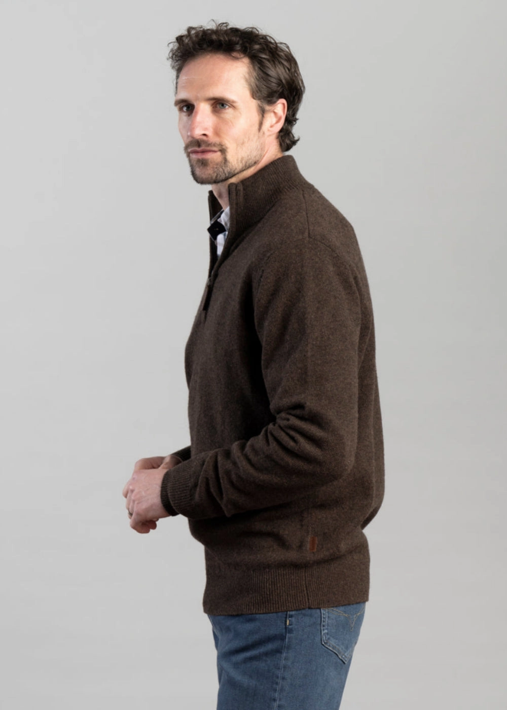 Lewis Lambswool 1/4 Zip Jumper Today Only Discount