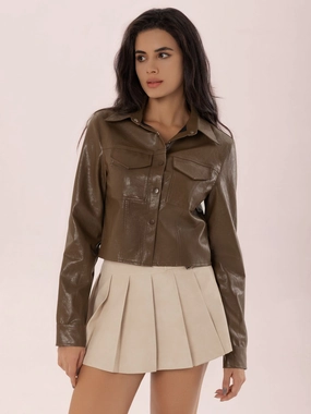 Today Only Hot Sale Collared Neck Snap Down Long Sleeve Jacket