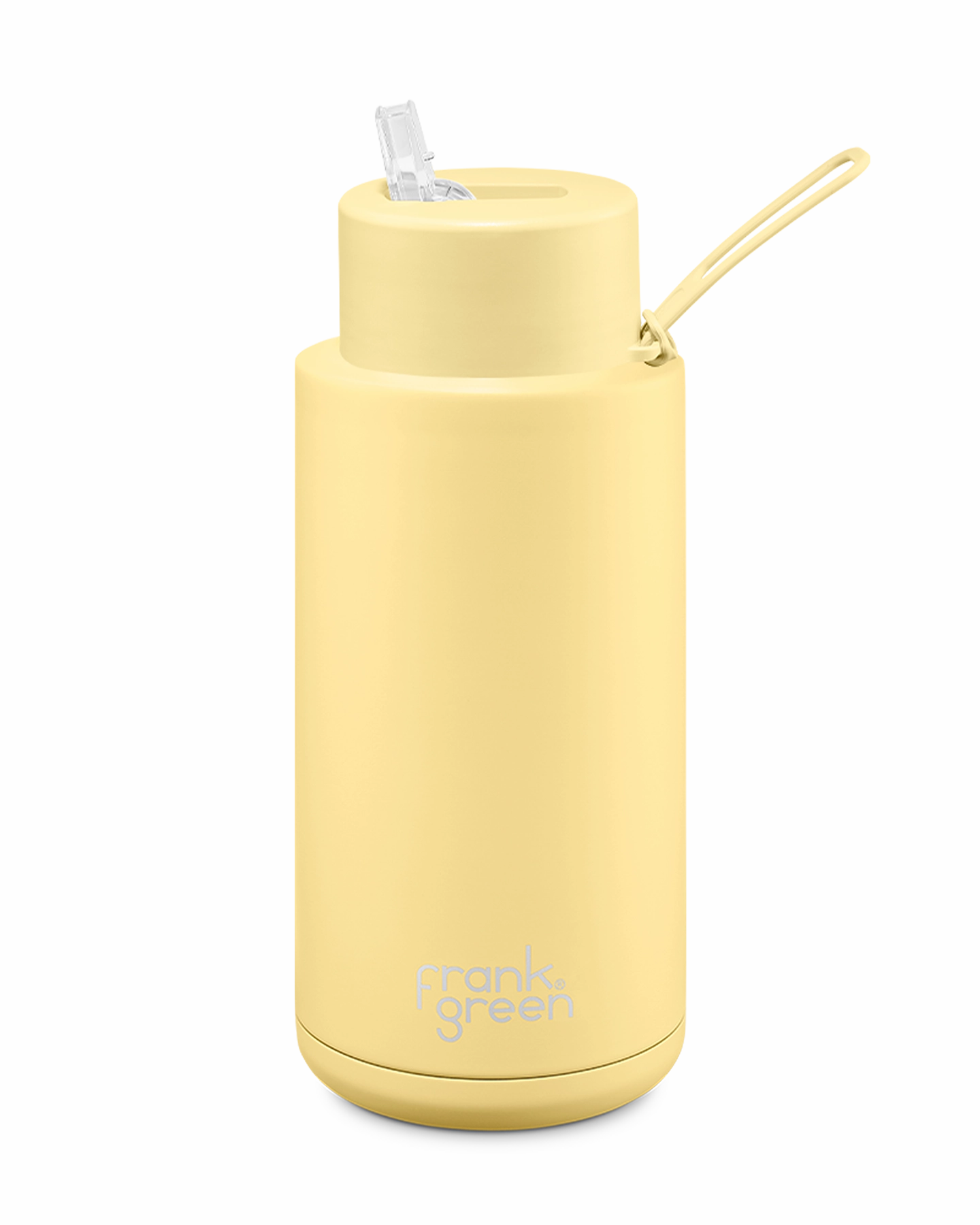 Shop Grab Now Limited Stock Alert Frank Green Ceramic Reusable Bottle 34Oz/1 Litre With Straw Lid - Buttermilk Yellow