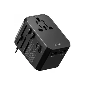Flash Sale Alert Trending Today Steal Wiwu Ua-304 4 In 1 Universal Plug Adapter - Black