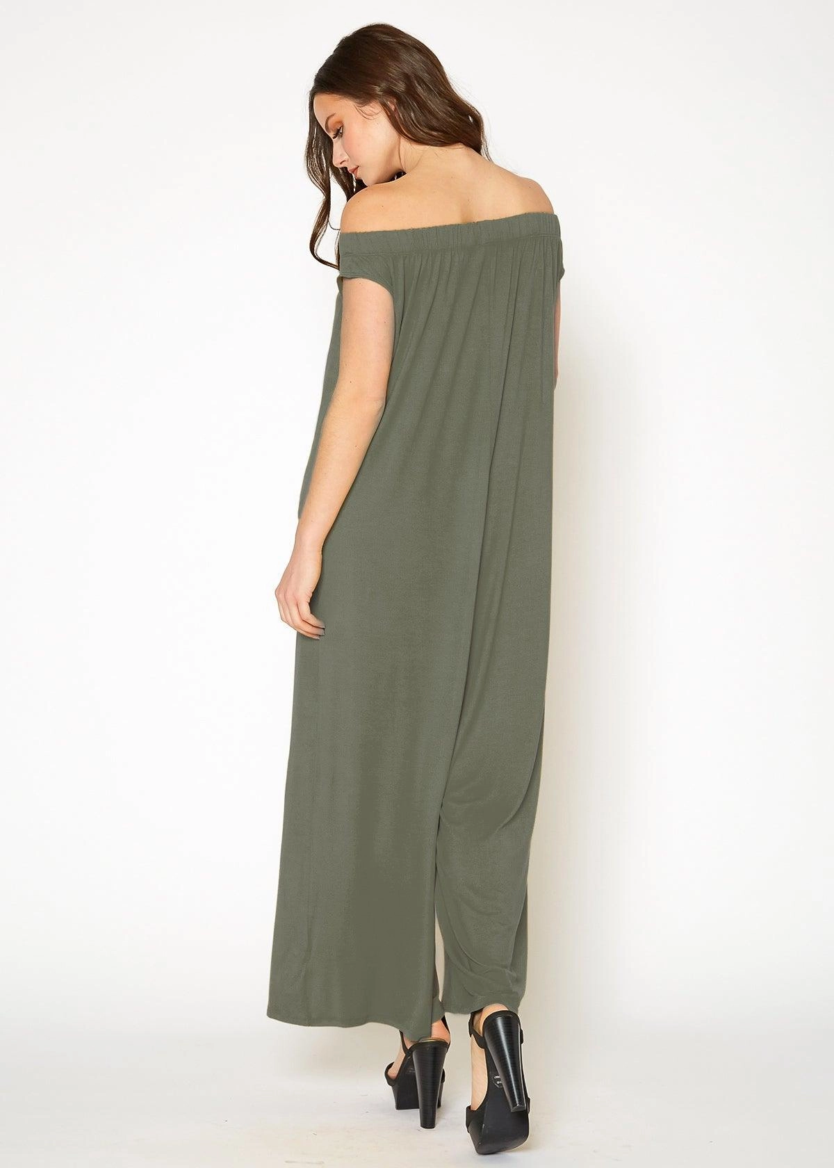 Limited Time Discount Instant Hot Deal Women'S Off Shoulder Wide Leg Jumpsuit With Pockets By Shop At Konus