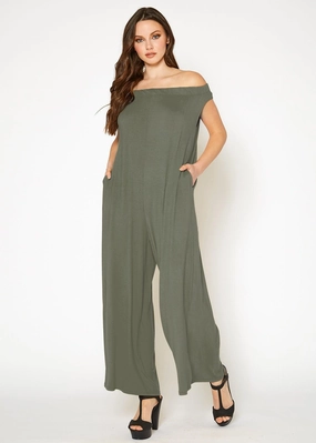 Grab It Before Gone Women'S Off Shoulder Wide Leg Jumpsuit With Pockets By Shop At Konus