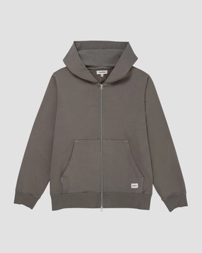 Woven Label Fleece Zip Through Hoodie - Lead Save Big Today