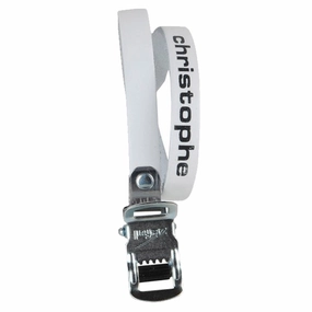 Zefal Christophe Leather toe straps - White
