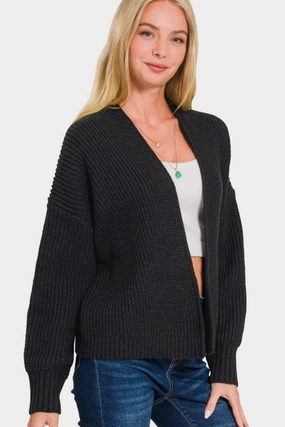 Weekend Flash Offer Flash Sale Alert Now Zenana Open Front Drop Shoulder Sweater Cardigan