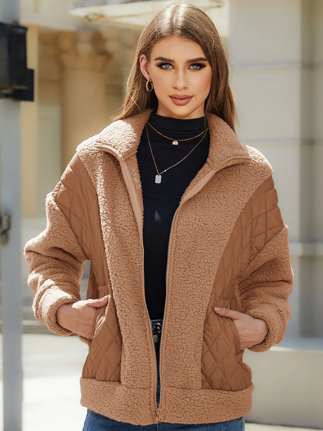 Hot Offer Event Shop the Savings Now Zip-Up Collared Neck Jacket