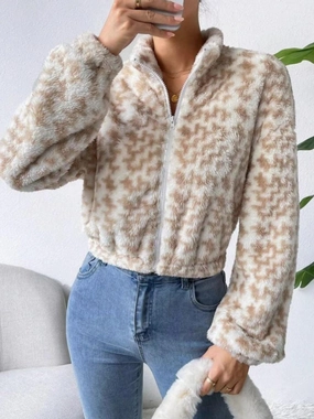Special Deal Frenzy Zip Up Long Sleeve Fuzzy Outerwear