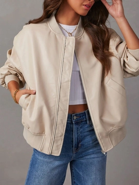 Zip Up Long Sleeve Jacket Surprise Discount Today