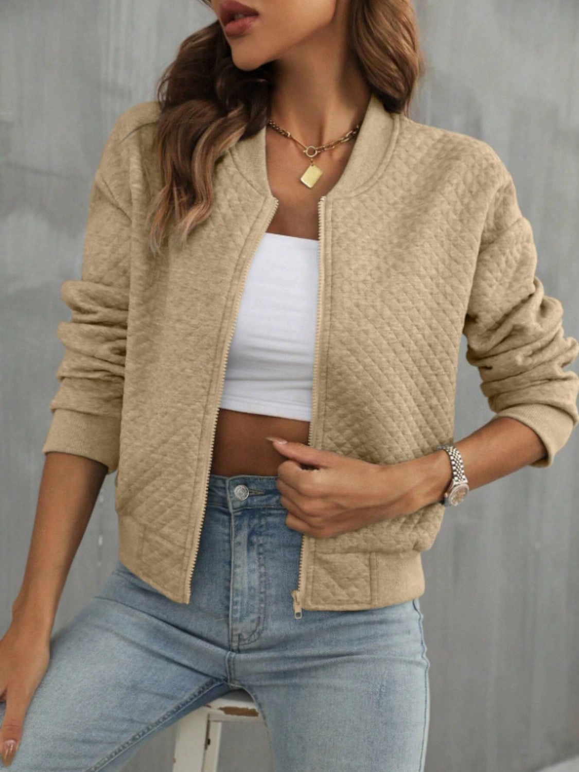 Online Deal Frenzy Clearance Event Zip Up Long Sleeve Jacket