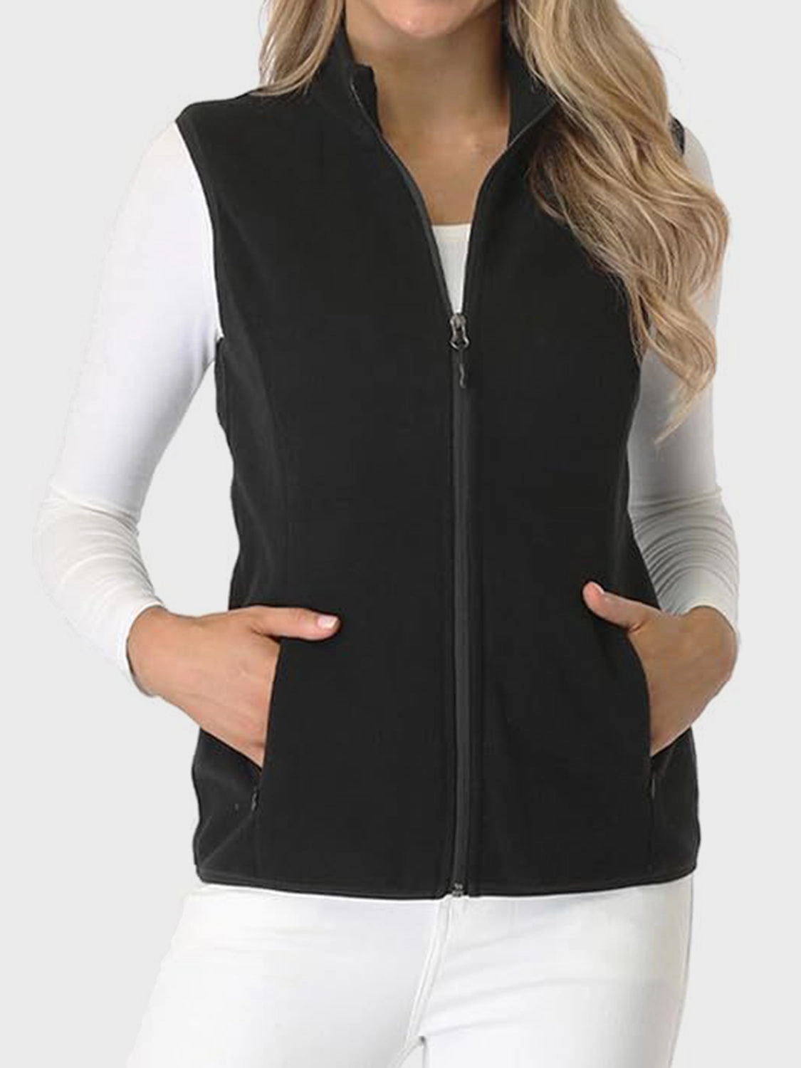 Zip Up Turtleneck Vest With Pockets Hot Sale Alert